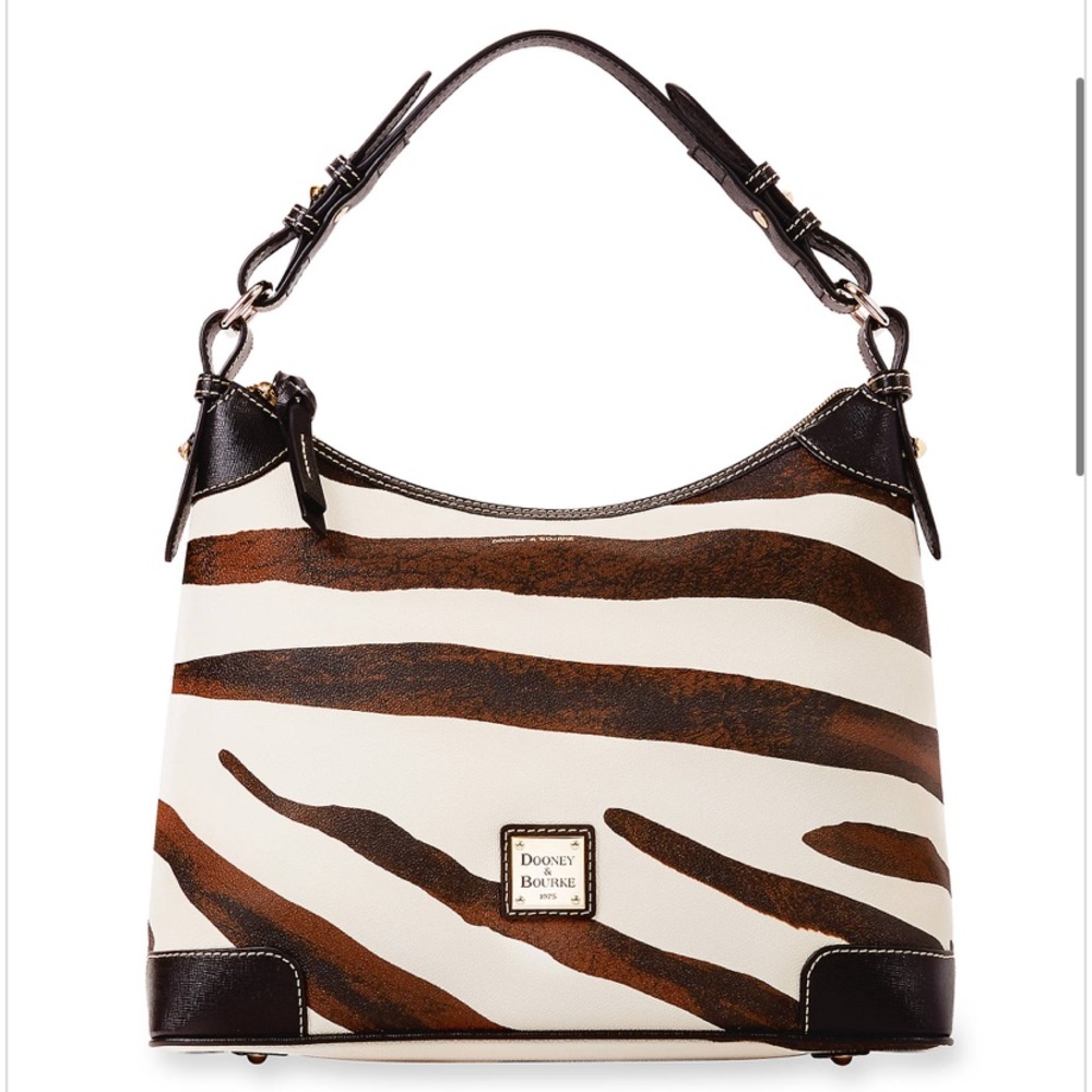 Dooney & Bourke Animal Printed Hobo Zebra Black